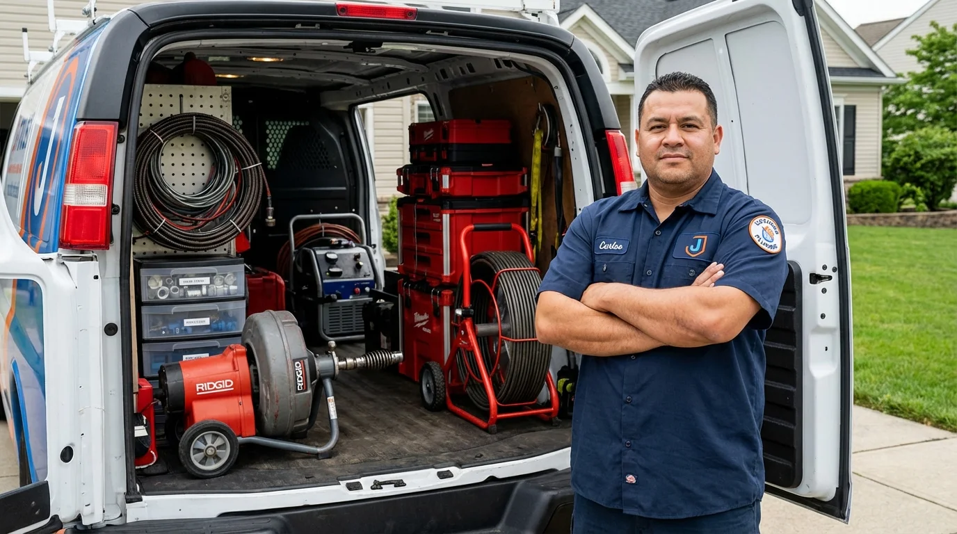Professional drain cleaning equipment and Johns Plumbing LLC plumber in Napa