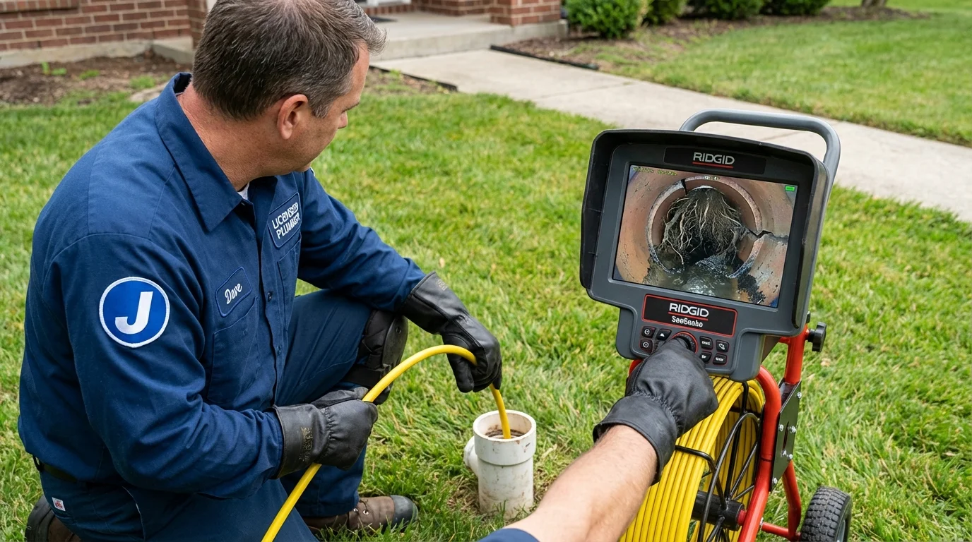 Sewer camera inspection being performed by Johns Plumbing LLC in Napa
