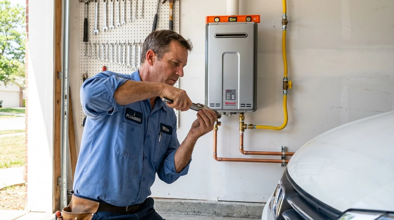 Tankless water heater installation by a Johns Plumbing LLC plumber in Napa